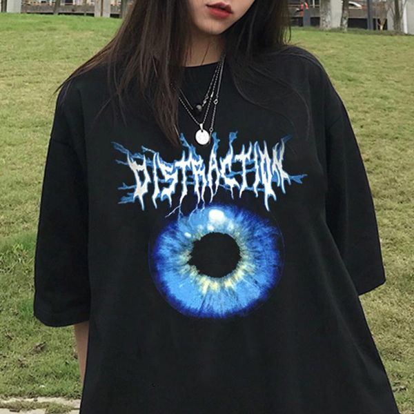 women's t-shirt gothic harajuku oversized loose short sleeve casual streetwear punk dark female eye print graphic fashion, White
women's t-shirt gothic harajuku oversized loose short sleeve casual streetwear punk dark female eye print graphic fashion, White