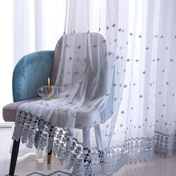 curtain & drapes american white gray embroidery tulle curtains for living room kitchen sheer window voile fabrics #40
curtain & drapes american white gray embroidery tulle curtains for living room kitchen sheer window voile fabrics #40