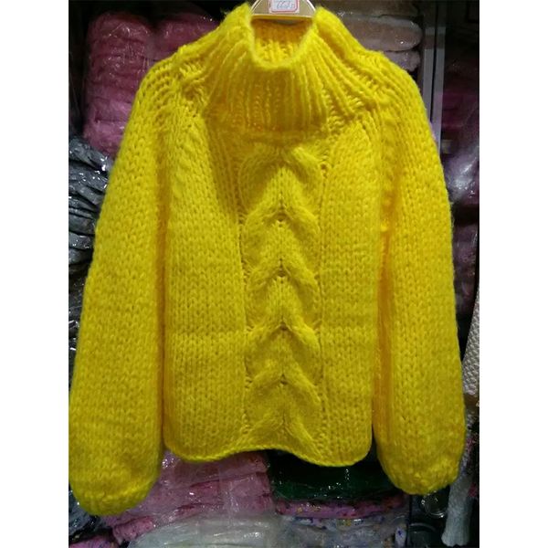 autumn and winter clothing korean high neck warm hand-made twist thick stick sweater fashion thickened loose thin pullover, White
autumn and winter clothing korean high neck warm hand-made twist thick stick sweater fashion thickened loose thin pullover, White