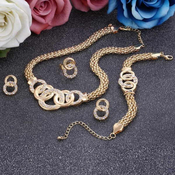 jewelry sets luxury designer bracelet delicate golden plated set circle surround design choker necklace selling crystal party accessory for, Black
jewelry sets luxury designer bracelet delicate golden plated set circle surround design choker necklace selling crystal party accessory for, Black