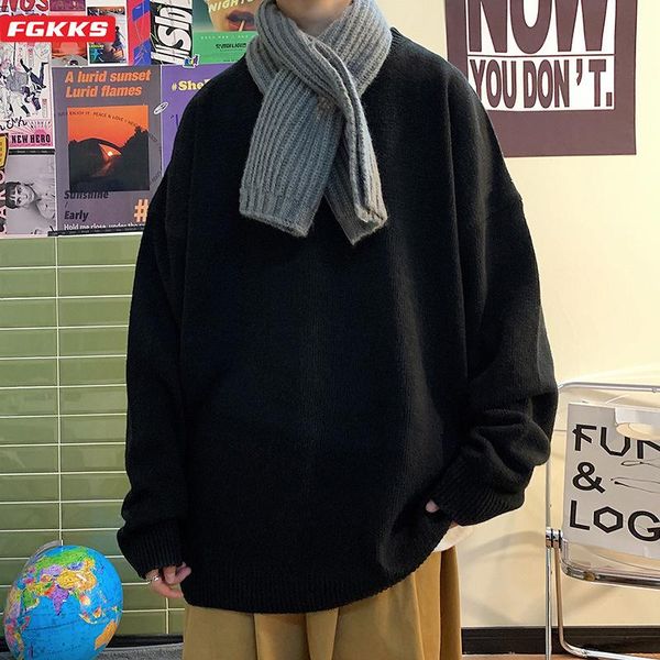 men's sweaters fgkks 2021 men pullover sweater autumn fashion casual loose thick o-neck wool knitted oversize harajuku streetwear, White;black
men's sweaters fgkks 2021 men pullover sweater autumn fashion casual loose thick o-neck wool knitted oversize harajuku streetwear, White;black