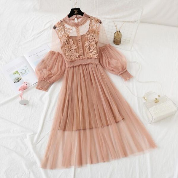 long fanco stand-neck sleeve party dresses women solid sweet mesh streetwear mid-calf female eleglant summer lace dress vestidos c0304, Black;gray
long fanco stand-neck sleeve party dresses women solid sweet mesh streetwear mid-calf female eleglant summer lace dress vestidos c0304, Black;gray
