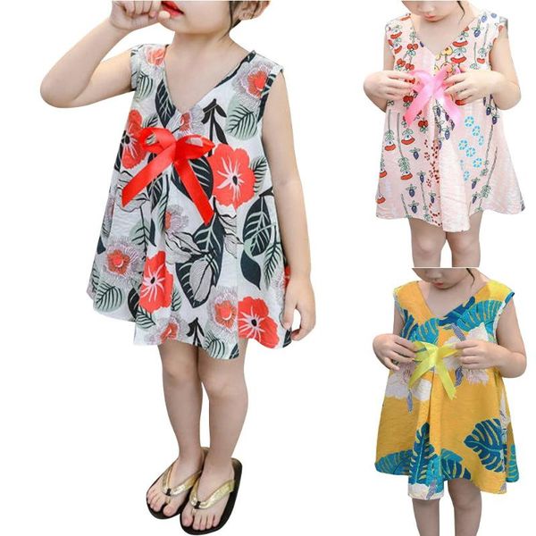 girl's dresses spring and summer girls sleeveless round neck floral dress with bow, Red;yellow
girl's dresses spring and summer girls sleeveless round neck floral dress with bow, Red;yellow