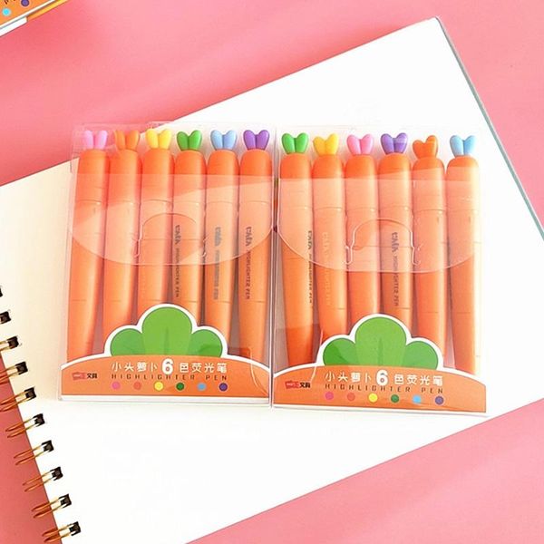 highlighters 6 colors/set kawaii carrot highlighter cute drawing painting art marker pen school supplies stationery gift, Black;red
highlighters 6 colors/set kawaii carrot highlighter cute drawing painting art marker pen school supplies stationery gift, Black;red