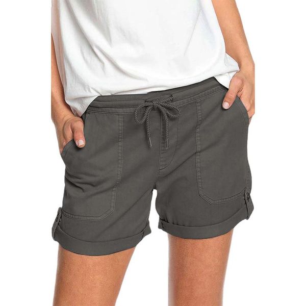 women's shorts vicabo women clothing summer fashion plus size elastic waist solid color straight womens, White;black
women's shorts vicabo women clothing summer fashion plus size elastic waist solid color straight womens, White;black