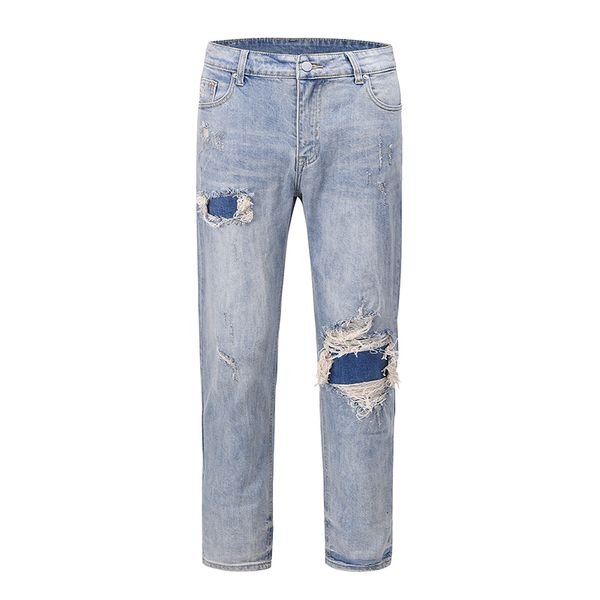 2021 new high street lavado buraco desgastado denim dos homens harajuku retro reta solta jeans hip hop baggy jean lpis calas 01v1, Blue
2021 new high street lavado buraco desgastado denim dos homens harajuku retro reta solta jeans hip hop baggy jean lpis calas 01v1, Blue