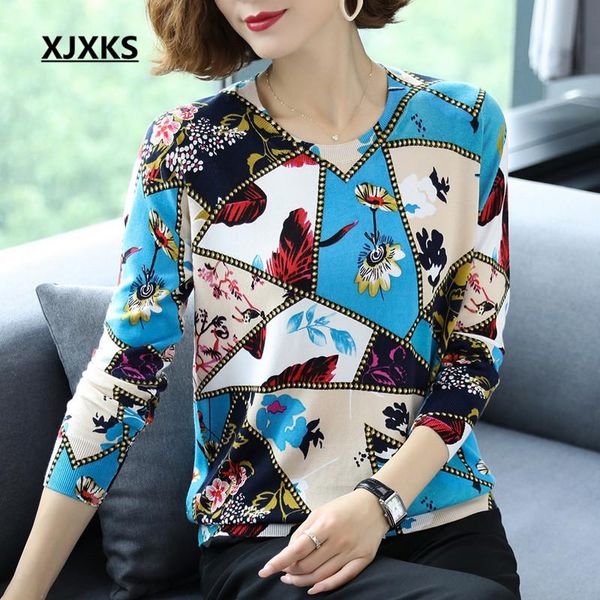 women's sweaters xjxks 2021 autumn winter round neck long sleeve printed sweater women pullover high-end wool, White;black
women's sweaters xjxks 2021 autumn winter round neck long sleeve printed sweater women pullover high-end wool, White;black