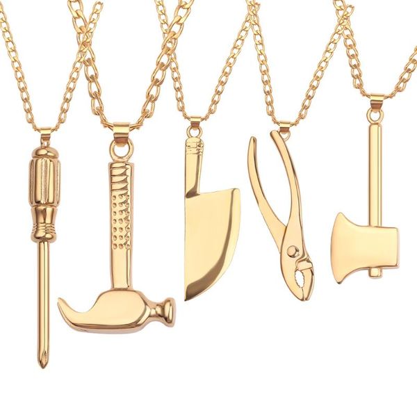 pendant necklaces hip hop tool gold color knife wrench link chain jewelry mechanic punk men necklace gifts for male, Silver
pendant necklaces hip hop tool gold color knife wrench link chain jewelry mechanic punk men necklace gifts for male, Silver