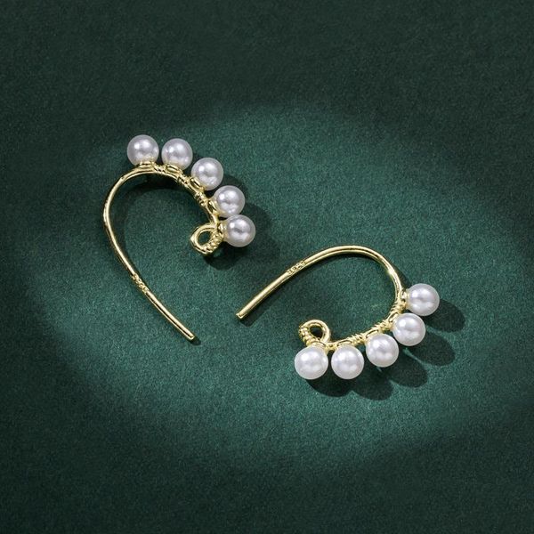 hoop & huggie s925 sterling silver 14k gold-plated pearl earrings french light luxury handmade women's jewelry, Golden;silver
hoop & huggie s925 sterling silver 14k gold-plated pearl earrings french light luxury handmade women's jewelry, Golden;silver