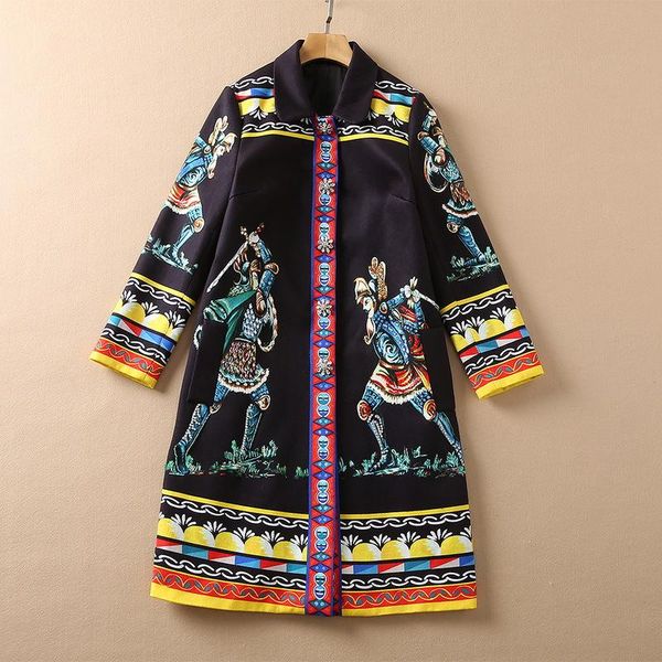 women's wool & blends winter diamond beaded soldiers printed coat 211020lu02, Black
women's wool & blends winter diamond beaded soldiers printed coat 211020lu02, Black