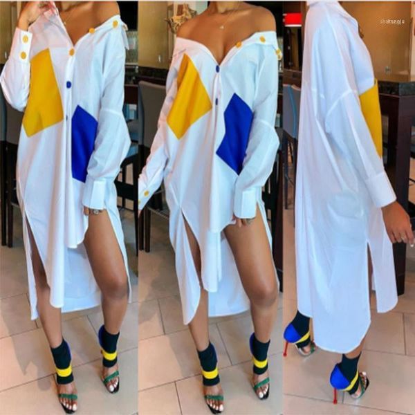 plus size long sleeve white shirt dress women casual patchwork pocket button oversize high low asymmetrical t dress1, Black;gray
plus size long sleeve white shirt dress women casual patchwork pocket button oversize high low asymmetrical t dress1, Black;gray