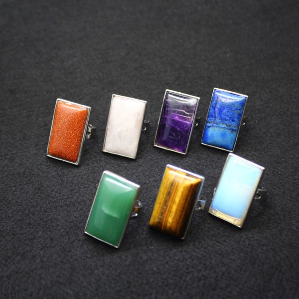 rectangle natural stones finger rings tiger eye purple crystal pink quartz women adjustable ring for statement jewelry healing, Golden;silver
rectangle natural stones finger rings tiger eye purple crystal pink quartz women adjustable ring for statement jewelry healing, Golden;silver