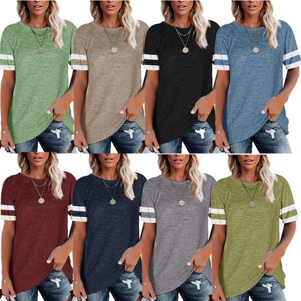 2021 new t-shirt casual women's home wear color matching short sleeve t-shirt multi color cotton raglan sleeve loose top, White
2021 new t-shirt casual women's home wear color matching short sleeve t-shirt multi color cotton raglan sleeve loose top, White