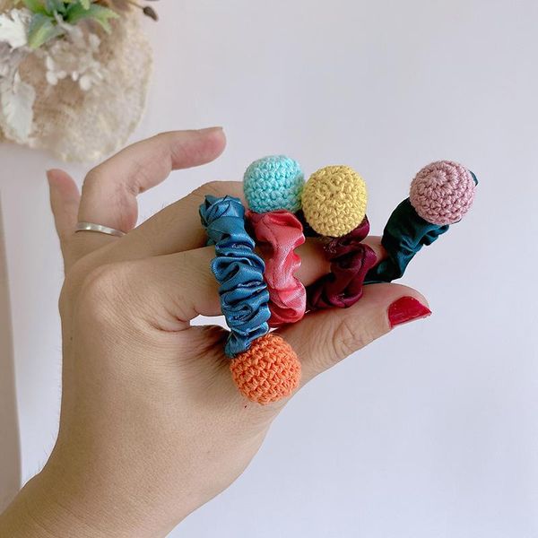 new large intestine elastic hair ring with handmade wool ball for girls children headband kids accessories, Slivery;white
new large intestine elastic hair ring with handmade wool ball for girls children headband kids accessories, Slivery;white