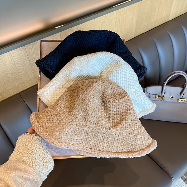 children's fashion velvet edge letter woven fisherman's autumn and winter korean versatile casual cap small fragrance sunshade hat, Blue;gray 
children's fashion velvet edge letter woven fisherman's autumn and winter korean versatile casual cap small fragrance sunshade hat, Blue;gray