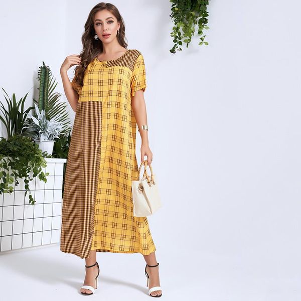 casual dresses mai&fun summer loose dress plaid patchwork plus size long, Black;gray
casual dresses mai&fun summer loose dress plaid patchwork plus size long, Black;gray