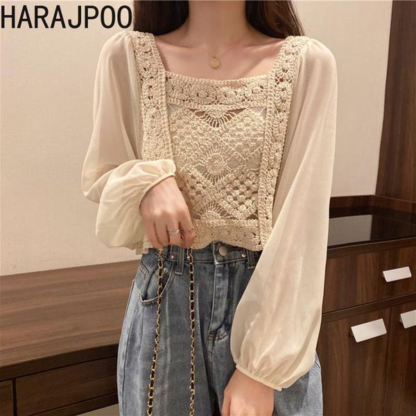 women's blouses & shirts harajpoo women summer autumn korean lace crochet stitching square neck blouse long puff sleeve chiffon casual, White
women's blouses & shirts harajpoo women summer autumn korean lace crochet stitching square neck blouse long puff sleeve chiffon casual, White