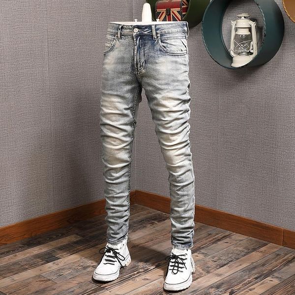 men's jeans vintage men autumn cotton straight slim fit retro blue pants mens denim trousers 
men's jeans vintage men autumn cotton straight slim fit retro blue pants mens denim trousers