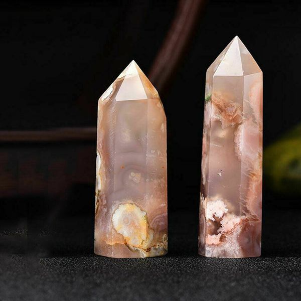 natural cherry blossom agate column quartz wand point obelisk healing decoration natural stones and minerals
natural cherry blossom agate column quartz wand point obelisk healing decoration natural stones and minerals