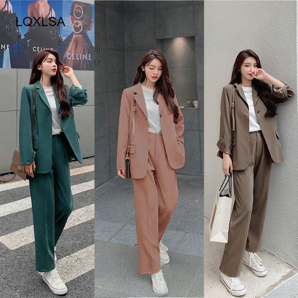 spring autumn women's office suit two-piece pantsuit elegant blazer girly female set casual loose pants jacket work clothes, White
spring autumn women's office suit two-piece pantsuit elegant blazer girly female set casual loose pants jacket work clothes, White