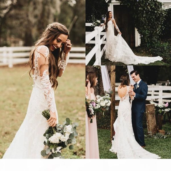 gorgeous lace mermaid weddding dresses 2021 long sleeves gown backless applique sweep train v neck country wedding bridal vestido de novia, White
gorgeous lace mermaid weddding dresses 2021 long sleeves gown backless applique sweep train v neck country wedding bridal vestido de novia, White