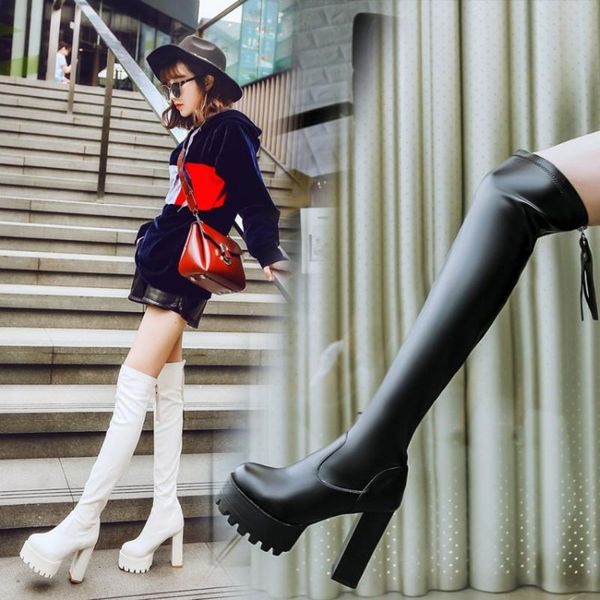 boots us4-11 womens over the knee pu leather platform block super high heel motorcycle punk shoes zipper tassels plus size, Black
boots us4-11 womens over the knee pu leather platform block super high heel motorcycle punk shoes zipper tassels plus size, Black