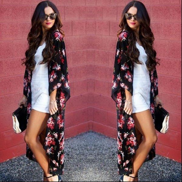 women long blouses casual vintage kimono cardigan blouse ladies summer kimono shirt retro loose floral printed blouse black, White
women long blouses casual vintage kimono cardigan blouse ladies summer kimono shirt retro loose floral printed blouse black, White