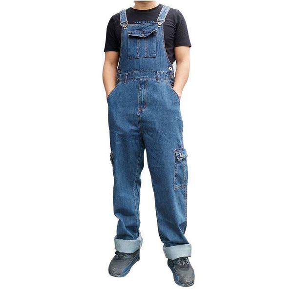 men's jeans loose men overalls bib denim jumpsuits huge straight workwear multi pocket wide leg cargo pants blue trousers size 28-50
men's jeans loose men overalls bib denim jumpsuits huge straight workwear multi pocket wide leg cargo pants blue trousers size 28-50