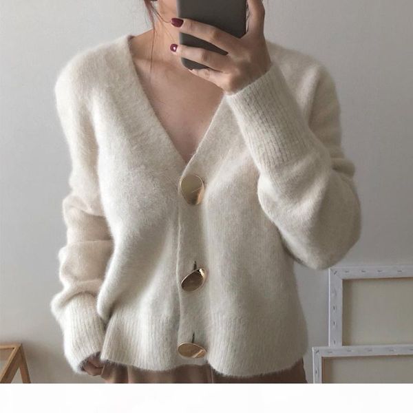 winter v-neck cardigan women sweater knitted jersey cardigans female golden big button 2019 autumn korean sweaters for ladies, White
winter v-neck cardigan women sweater knitted jersey cardigans female golden big button 2019 autumn korean sweaters for ladies, White