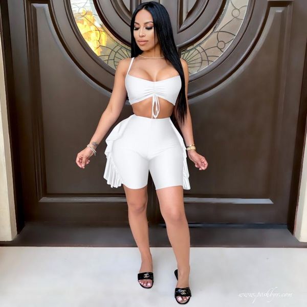 women's tracksuits womens two piece short sets fitness clothing ruched drawstring crop side ruffles bodycon sport sweatsuits, Gray
women's tracksuits womens two piece short sets fitness clothing ruched drawstring crop side ruffles bodycon sport sweatsuits, Gray