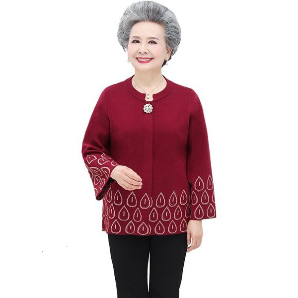 2021 elderly women's knit cardigan jacket fall new long sleeve ma sweater coat large size cardigans feminine y416 rizy, White;black
2021 elderly women's knit cardigan jacket fall new long sleeve ma sweater coat large size cardigans feminine y416 rizy, White;black