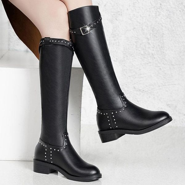 boots 2021 european autumn and winter net celebrity long leather women's flat rivet high tube knight, Black
boots 2021 european autumn and winter net celebrity long leather women's flat rivet high tube knight, Black