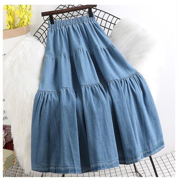 skirts spring women's denim skirt mid-length high waist pleated loose casual fashion half 2021, Black
skirts spring women's denim skirt mid-length high waist pleated loose casual fashion half 2021, Black