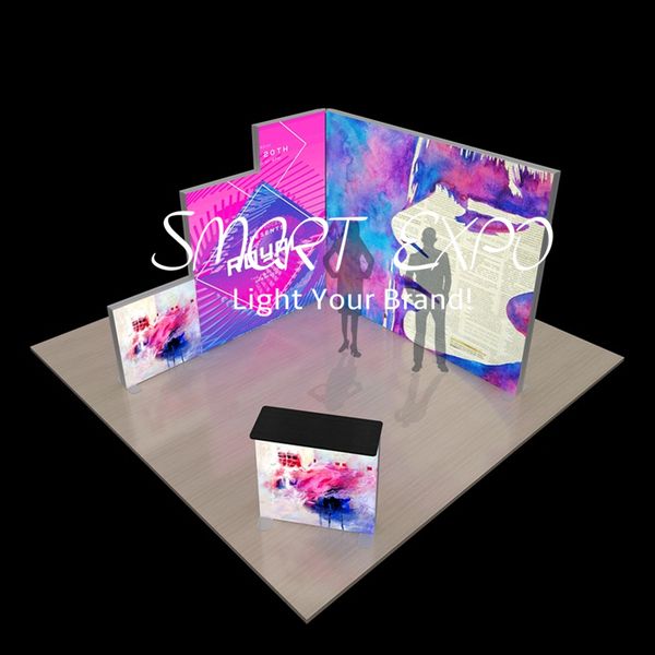 10ft backlit booth trade show advertising display with frame kits custom print carry bag
10ft backlit booth trade show advertising display with frame kits custom print carry bag