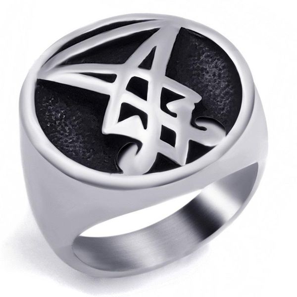 cluster rings fashion sigil of lucifer ring for men punk rock satan males jewelry size 7-14, Golden;silver
cluster rings fashion sigil of lucifer ring for men punk rock satan males jewelry size 7-14, Golden;silver