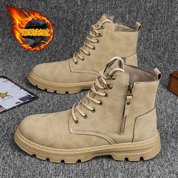 martin boots winter plush thickened warm cotton shoes british style high men's desert combat tooling, Black
martin boots winter plush thickened warm cotton shoes british style high men's desert combat tooling, Black