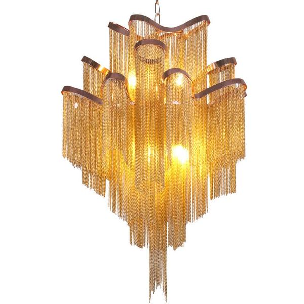 modern luxury silver gold aluminium chain fringed pendant lamp luxury stair pendant hanging light for home l decoration
modern luxury silver gold aluminium chain fringed pendant lamp luxury stair pendant hanging light for home l decoration