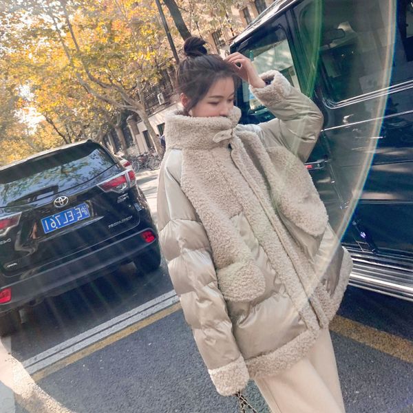 2021 new cotton light brown winter korean style fashion loose wool stitching padded jacket qx2u, Black
2021 new cotton light brown winter korean style fashion loose wool stitching padded jacket qx2u, Black