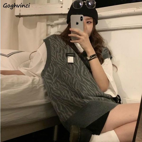 women's vests women sweater vest autumn fashion knitted retro jumper zebra pattern loose vintage v-neck oversize lady street outwear c, Black;white
women's vests women sweater vest autumn fashion knitted retro jumper zebra pattern loose vintage v-neck oversize lady street outwear c, Black;white