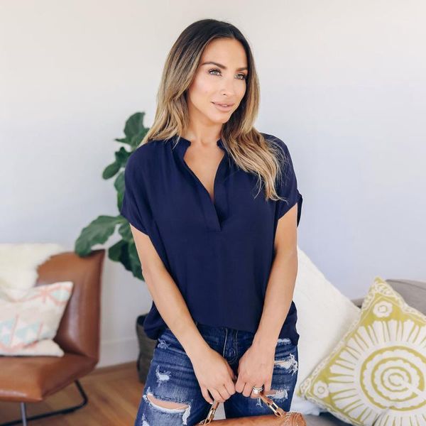 women's blouses & shirts women chiffon 2021 fashion v neck shirt ladies summer blouse short sleeve casual, White
women's blouses & shirts women chiffon 2021 fashion v neck shirt ladies summer blouse short sleeve casual, White