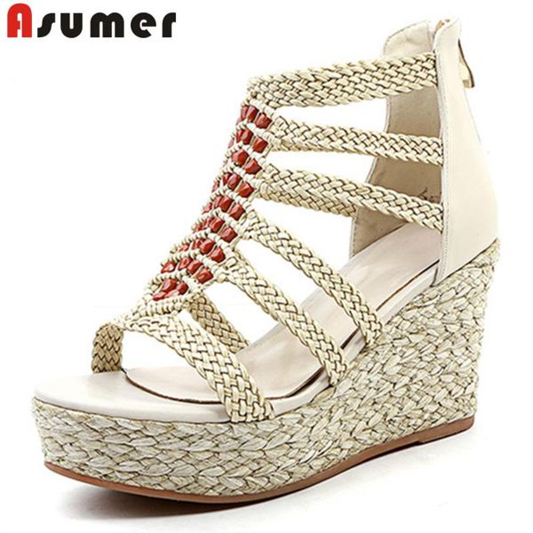 dress shoes asumer 2021 fashion summer woman brown apricot sandals women zip platform wedges prom genuine leather, Black
dress shoes asumer 2021 fashion summer woman brown apricot sandals women zip platform wedges prom genuine leather, Black