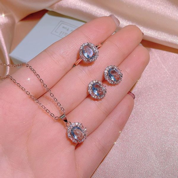 Earrings & Necklace Fashion Simple Zircon Crystal Stones Jewelry Sets Women 2021 Ring Christmas Gift For Mother Lover Birthday, Silver
Earrings & Necklace Fashion Simple Zircon Crystal Stones Jewelry Sets Women 2021 Ring Christmas Gift For Mother Lover Birthday, Silver