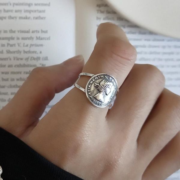 cluster rings 925 sterling silver vintage signet statement queen elizabeth coin ring fashion trend retro open handmade unique design, Golden;silver
cluster rings 925 sterling silver vintage signet statement queen elizabeth coin ring fashion trend retro open handmade unique design, Golden;silver