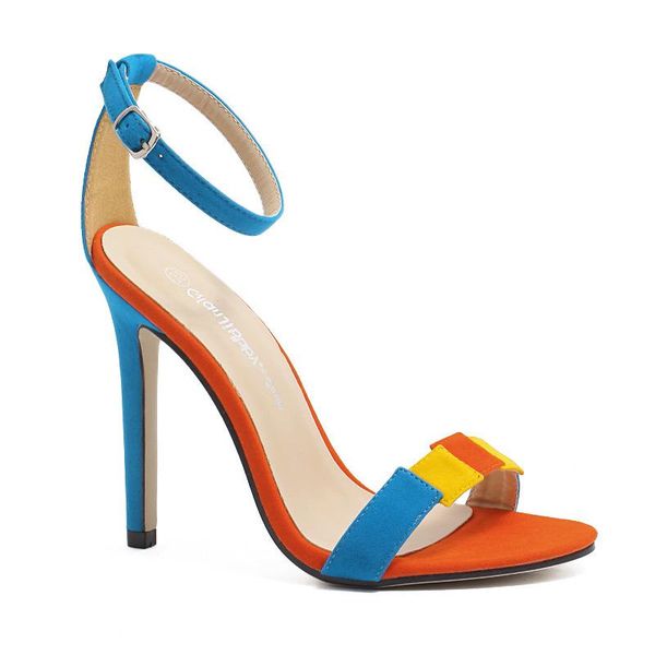 belt buckle women's shoes color high summer toe suede leather heels thin heel hollow sandals, Black
belt buckle women's shoes color high summer toe suede leather heels thin heel hollow sandals, Black