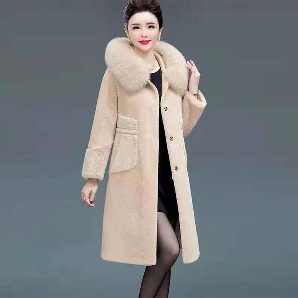 women's fur & faux woman real wool coat female mid-length 2021 spring winter close-fitting thicken warm ladies thickened outwear q246, Black
women's fur & faux woman real wool coat female mid-length 2021 spring winter close-fitting thicken warm ladies thickened outwear q246, Black