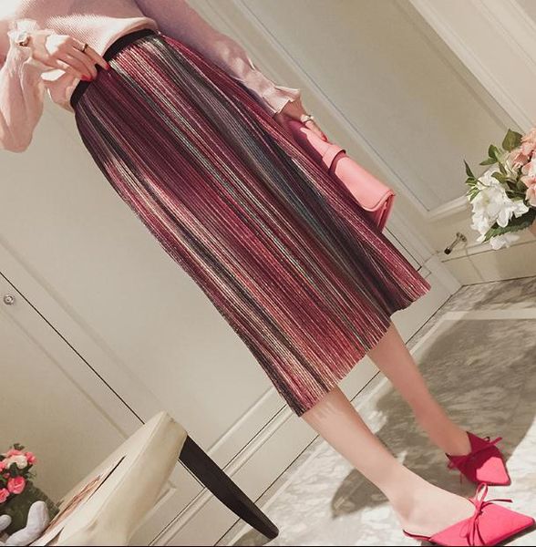 skirts 2021 spring arrival high waist office womens korean style color stripes bright silky pleated skirt slim, Black
skirts 2021 spring arrival high waist office womens korean style color stripes bright silky pleated skirt slim, Black