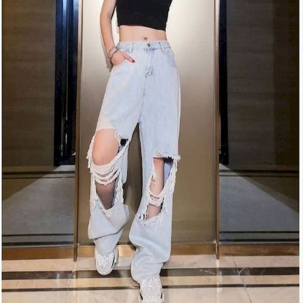 big size torn women's homeless-style jeans skinny korean broad leg denim punk pants 3cbz, Blue
big size torn women's homeless-style jeans skinny korean broad leg denim punk pants 3cbz, Blue