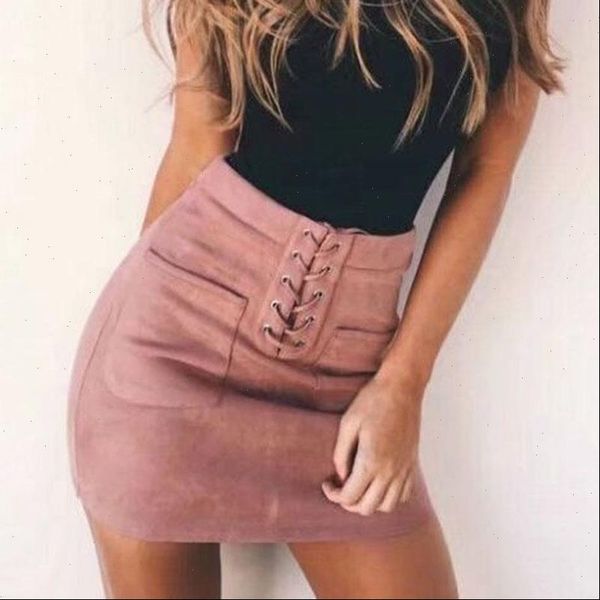 lace up suede short casual women skirts pocket back zipper streetwear high waist tube bodycon mini femme, Black
lace up suede short casual women skirts pocket back zipper streetwear high waist tube bodycon mini femme, Black