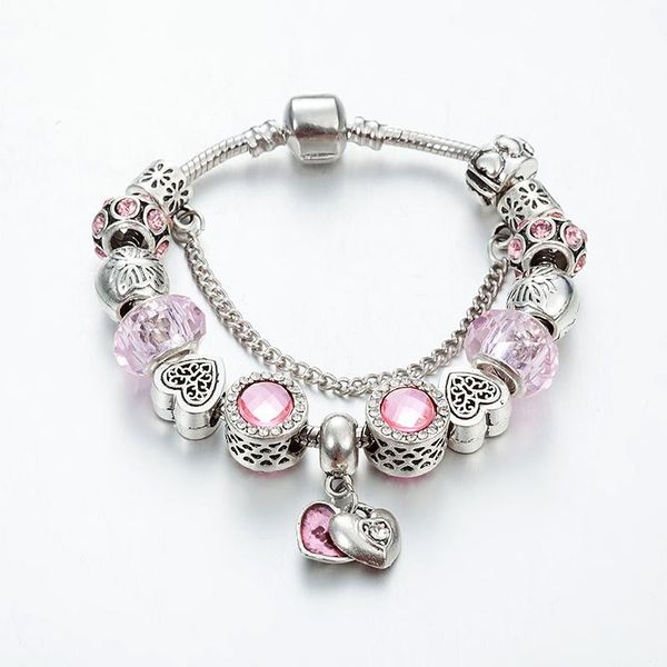 charm bracelets annapaer fashion pink crystal tether beads silver color heart for women diy handmade jewelry b16142, Golden;silver
charm bracelets annapaer fashion pink crystal tether beads silver color heart for women diy handmade jewelry b16142, Golden;silver