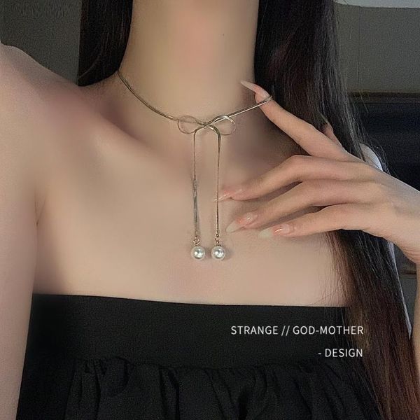 chokers bowknot necklace female ins tide niche design pearl accessories clavicle chain snake bone fashion, Golden;silver
chokers bowknot necklace female ins tide niche design pearl accessories clavicle chain snake bone fashion, Golden;silver